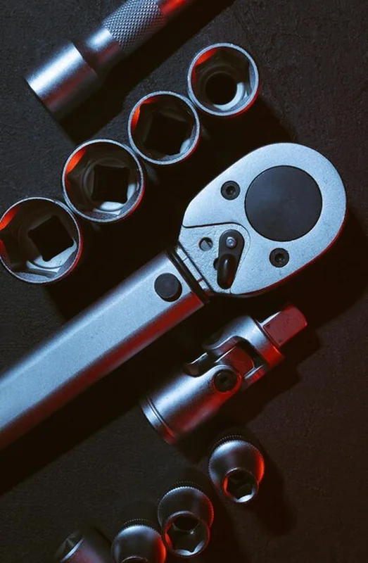 Klucze nasadowe w skrzynce narzędziowej