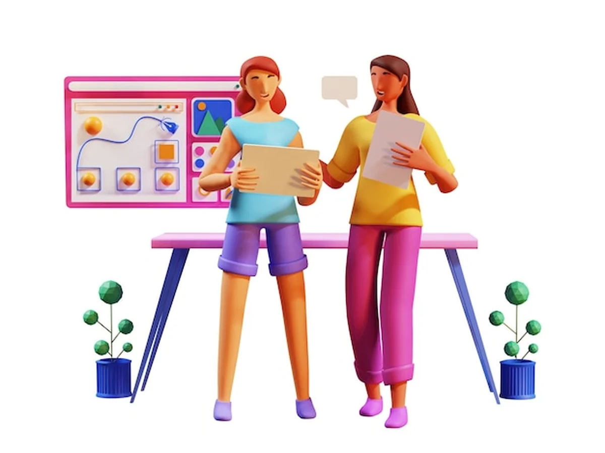 Młode kobiety pracujące nad infografiką w biurze